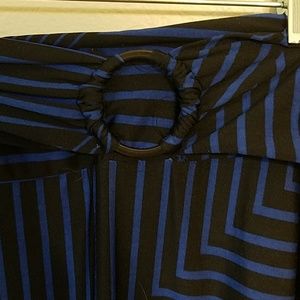 Maxi Dress Robert Louis Blue and Black Skirt